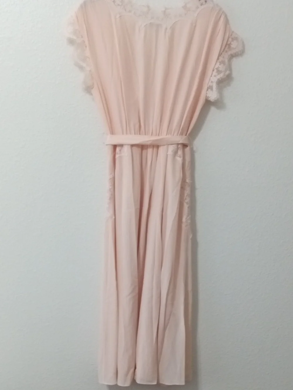 Joie Blush Lace-Trim Maxi Wrap Dress